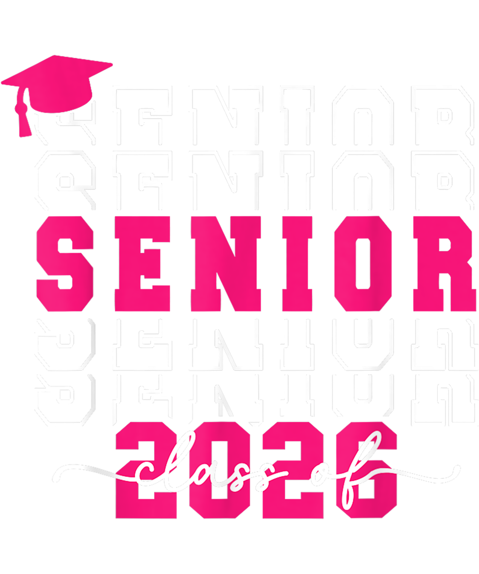 School   senior class of 2026 pink seniors graduation 2026 senior 26 t shirt (4)