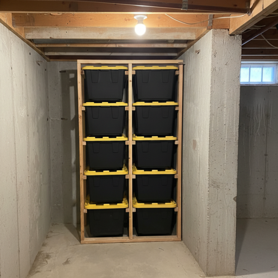 Custom 10 Bin Fixed Storage System