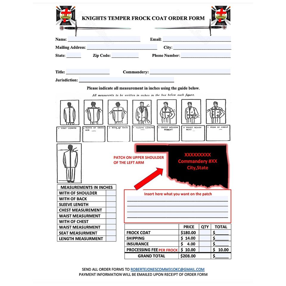 Frock coat order