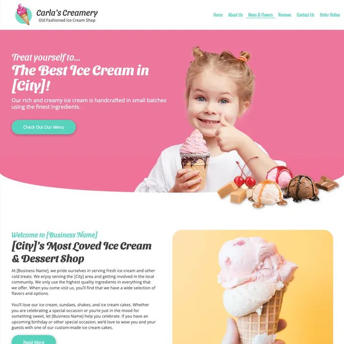 Best ice cream shop website design theme original