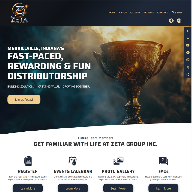 Zeta Group Inc website homepage