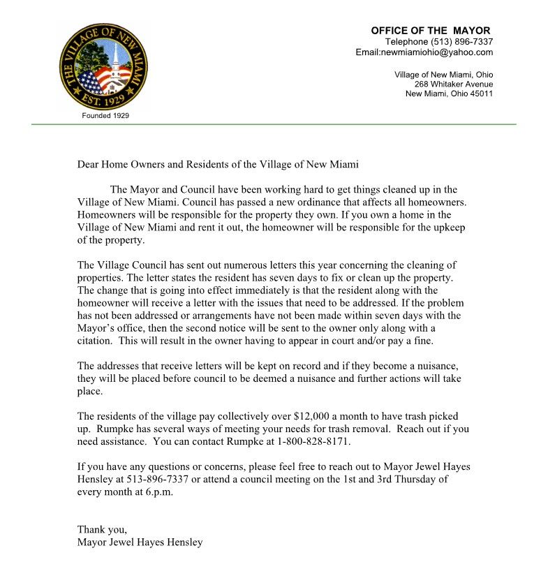 Letter to residents2.0