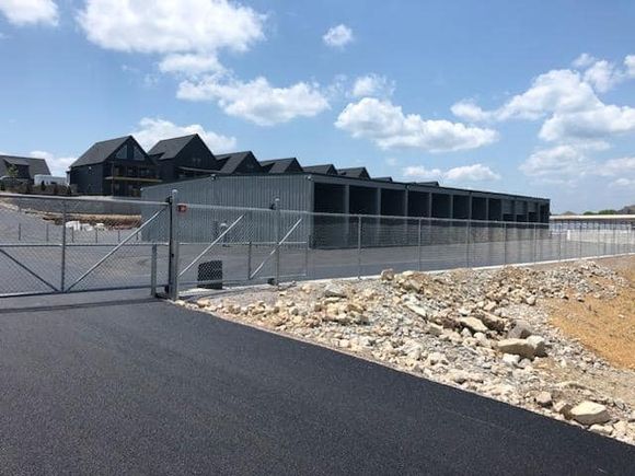 Storage unit security chain link fence and gate