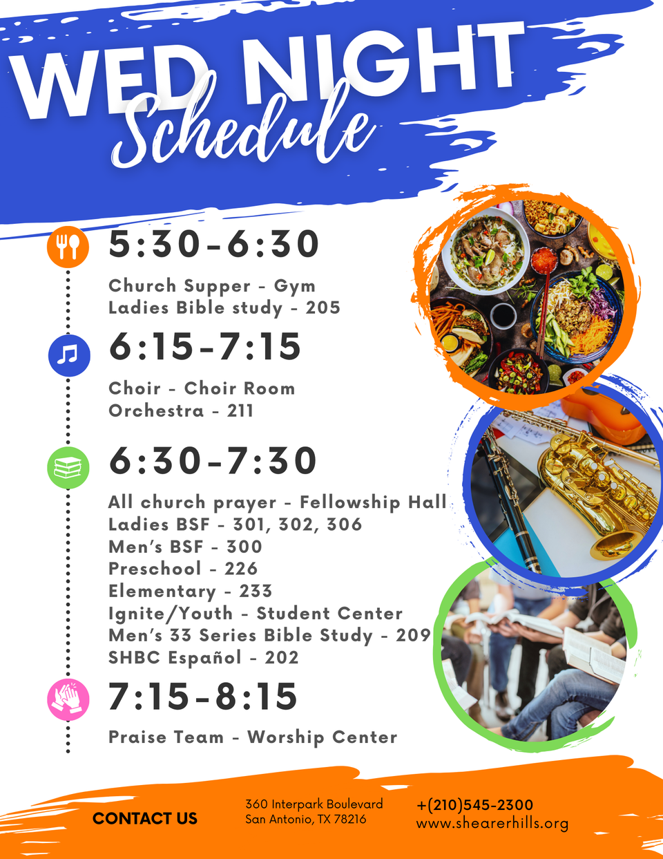 Wed activities schedule