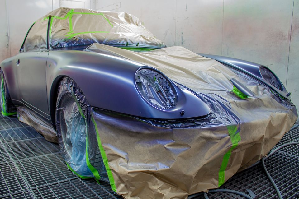 Image of a Porsche with a custom matched blue paint