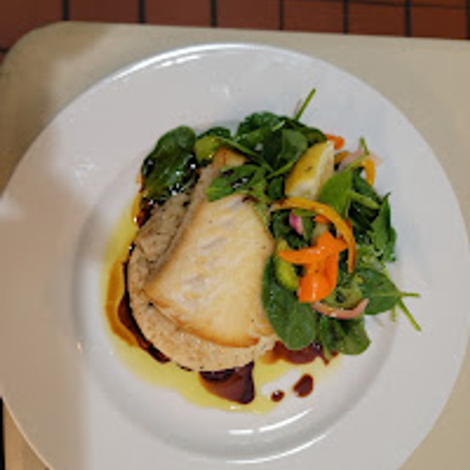 Seared sea bass