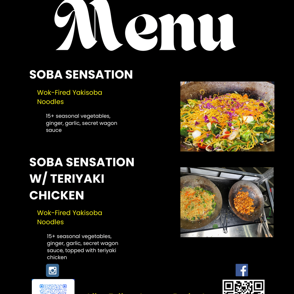 Yellow   black illustration fast food menu (18 x 24 in)