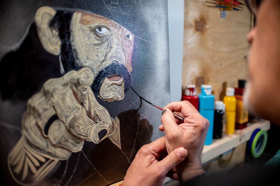 Hand-painted portrait art collection by Skeeter's Grafix.