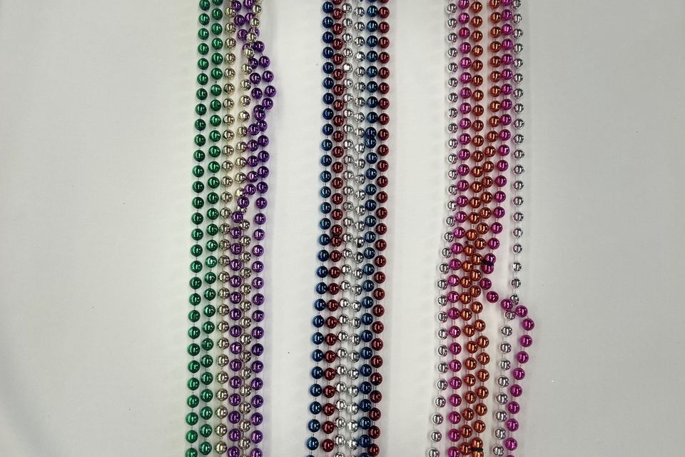 12mm round beads in multi colors.