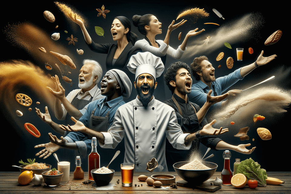 A diverse group of chefs all singing from the rooftops their beautiful food representing the visibility that restaurants need 