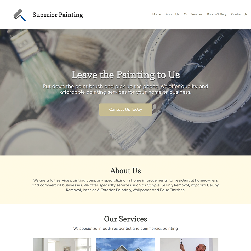 Painting company website design theme