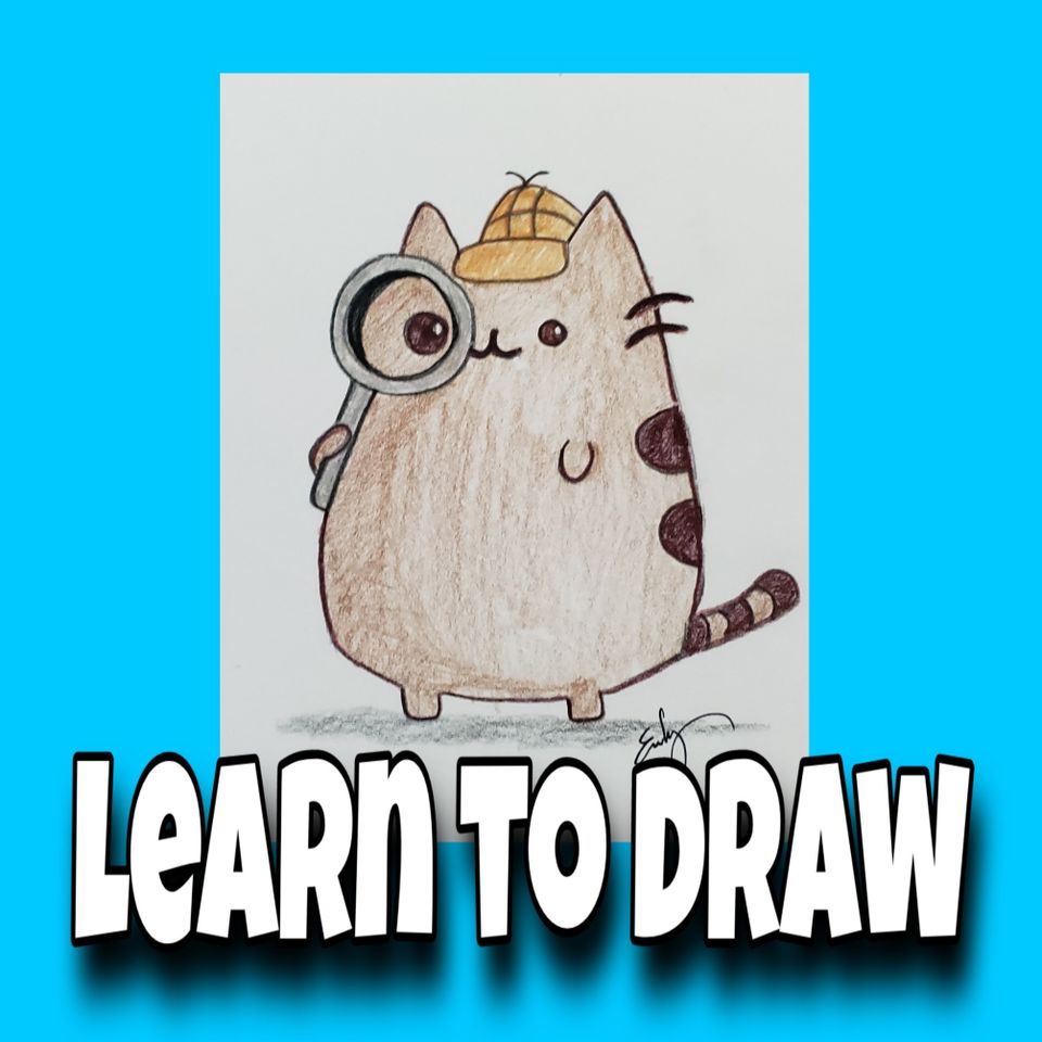 inspector sherlock pusheen cartoon cat artist Emily Albright