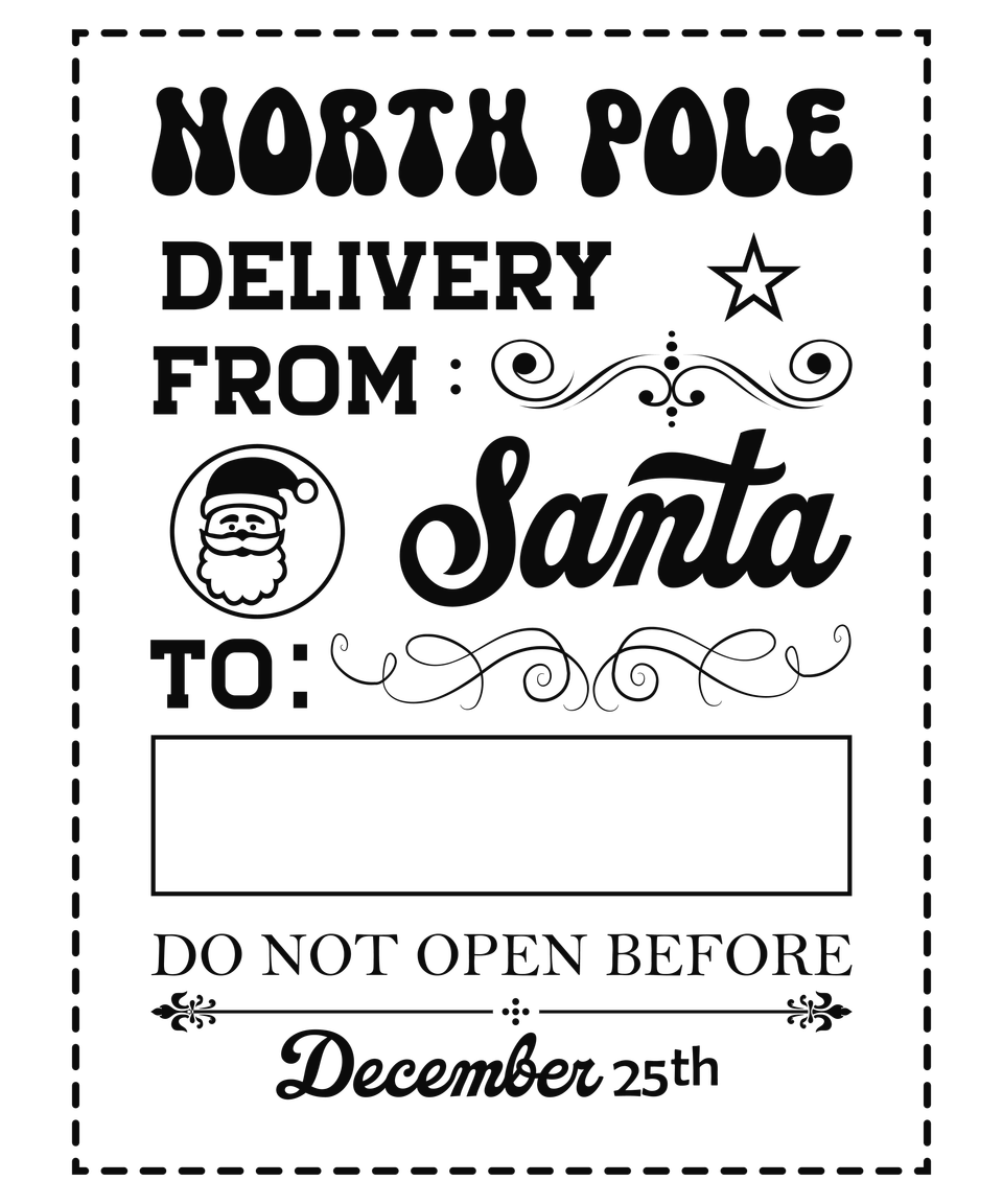 Seasons   christmas santa sack north delivery from santa 05 black