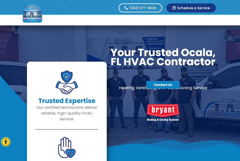 Integrity air solutions old website header