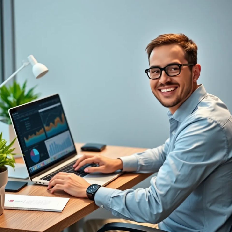 A person sitting at a desk wit 2f74b96c90e16e17