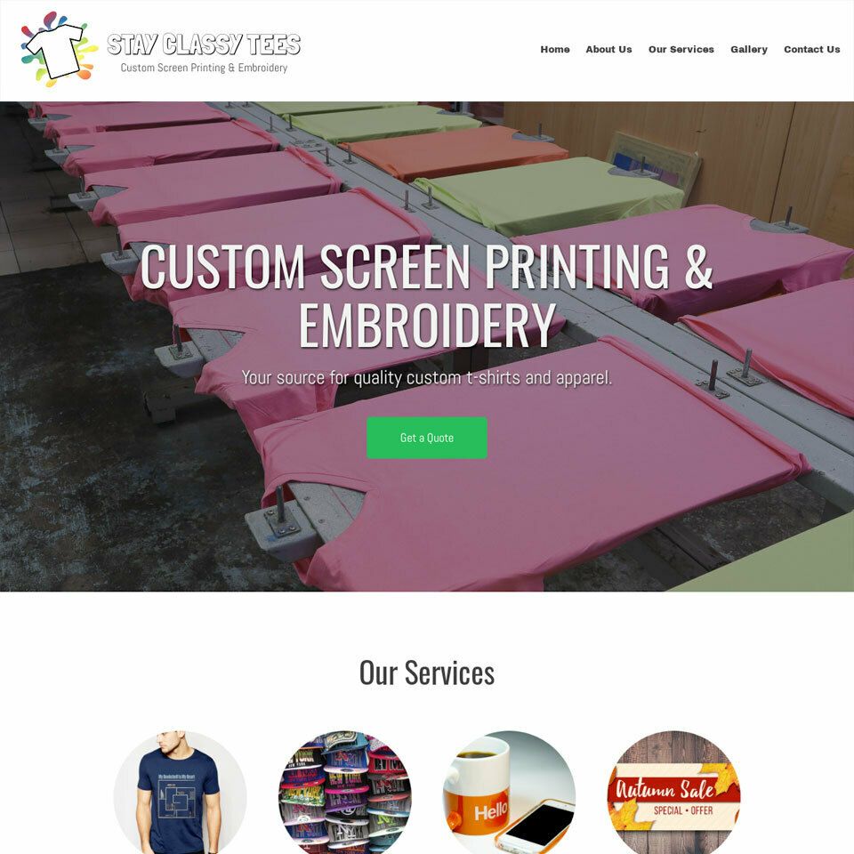 Screen printing website template