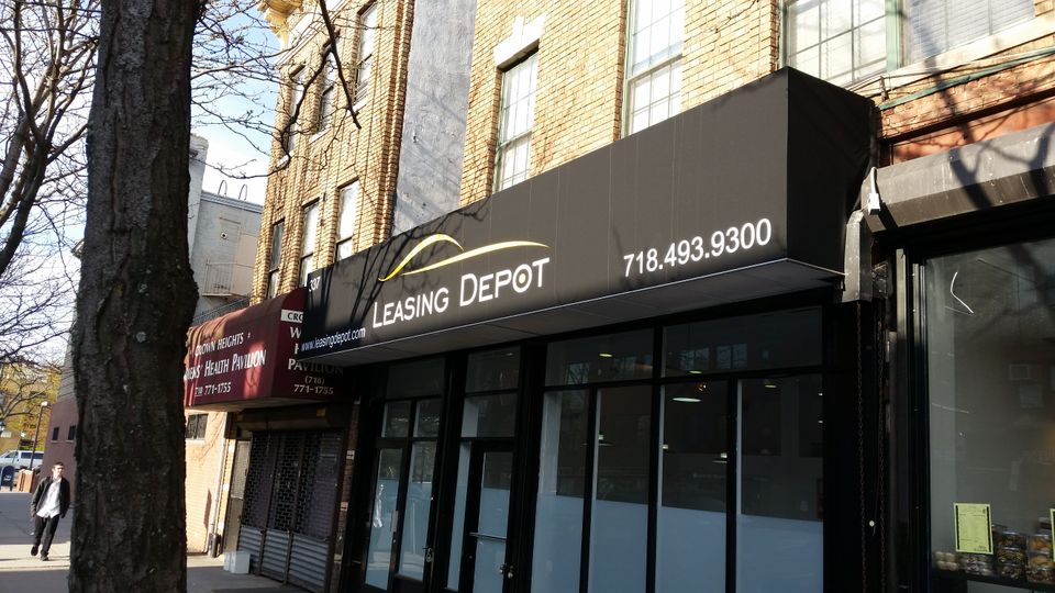 Square black awning