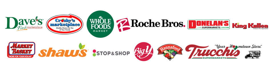 The store logos of where consumers can find Toni's Own Cookies
