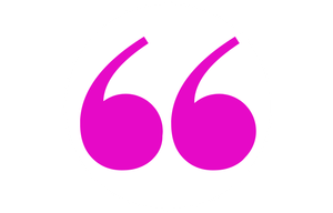 Pink quotation marks for review