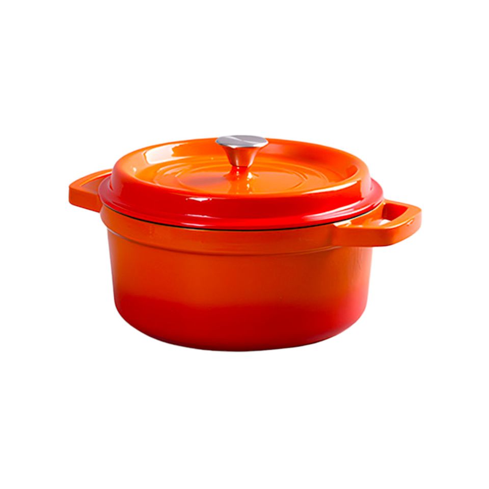 Orange dutch oven   white product listing photo photoroom