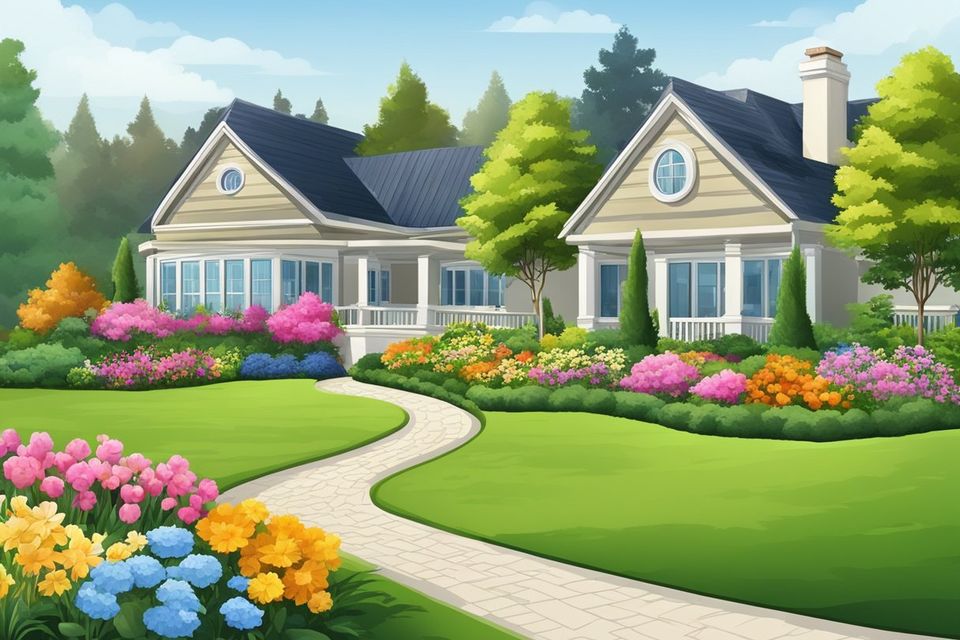 Real estate showing amazing landscaping