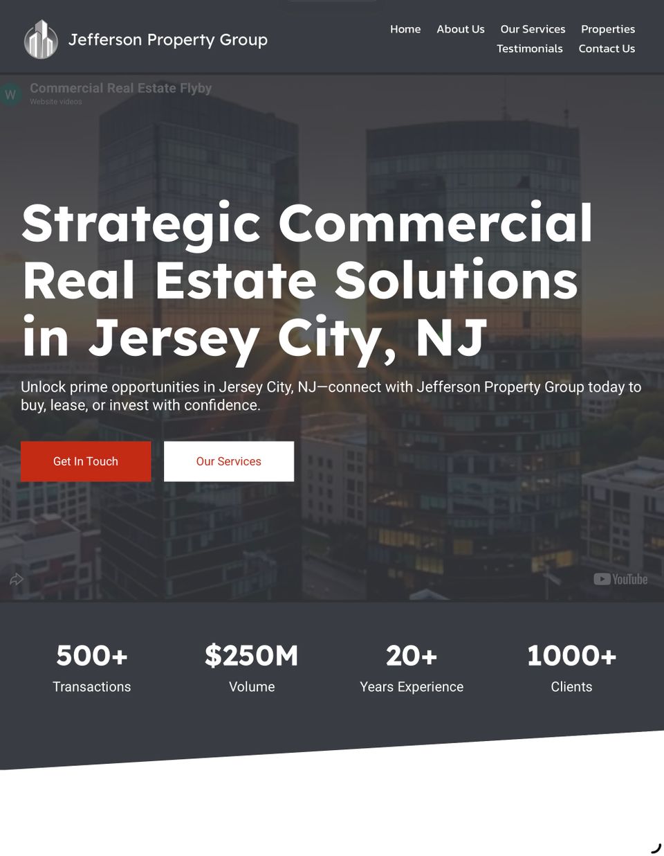 Sample real estate website design by NoticeEdge