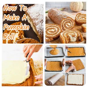 Pumpkin roll collage
