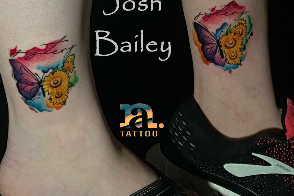 Josh watercolor friends butterfly flowers