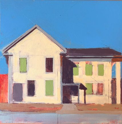 Athenaeum Under Construction II, 2026, Acrylic on Canvas 12x12 inches