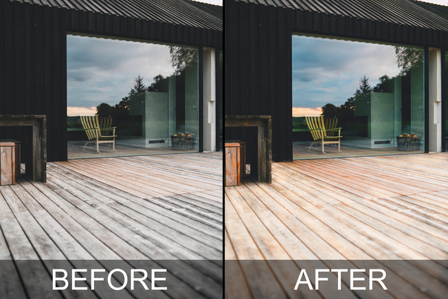 Before after deck pressure washing