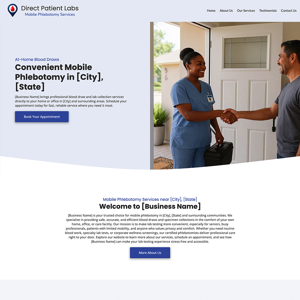 Best Mobile Phlebotomy Website Design Theme