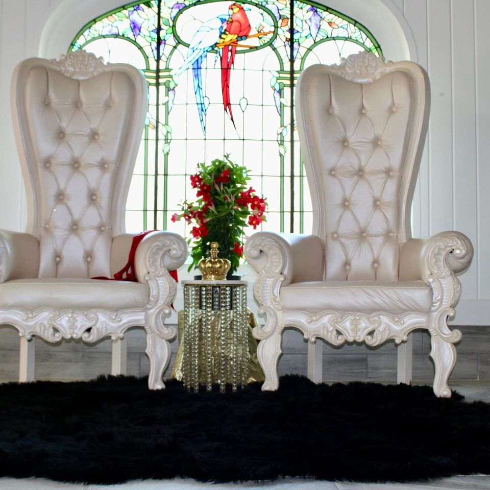 Throne chairs   palace of riverbend wedding venue