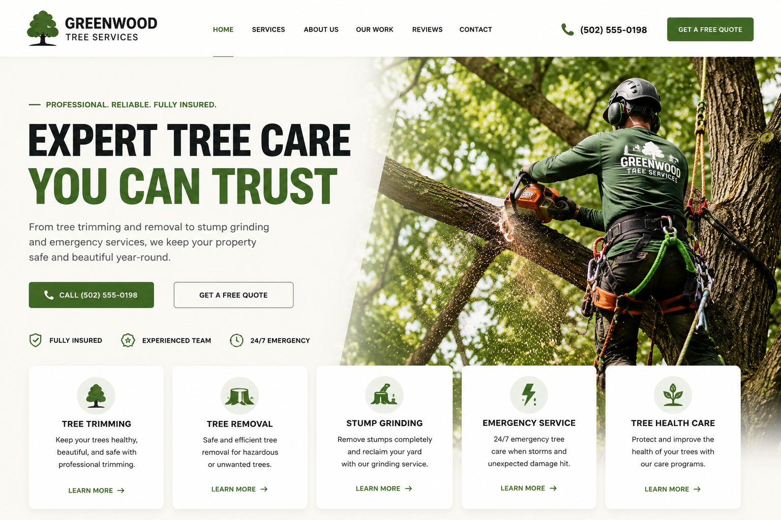 Tree service crew working outside