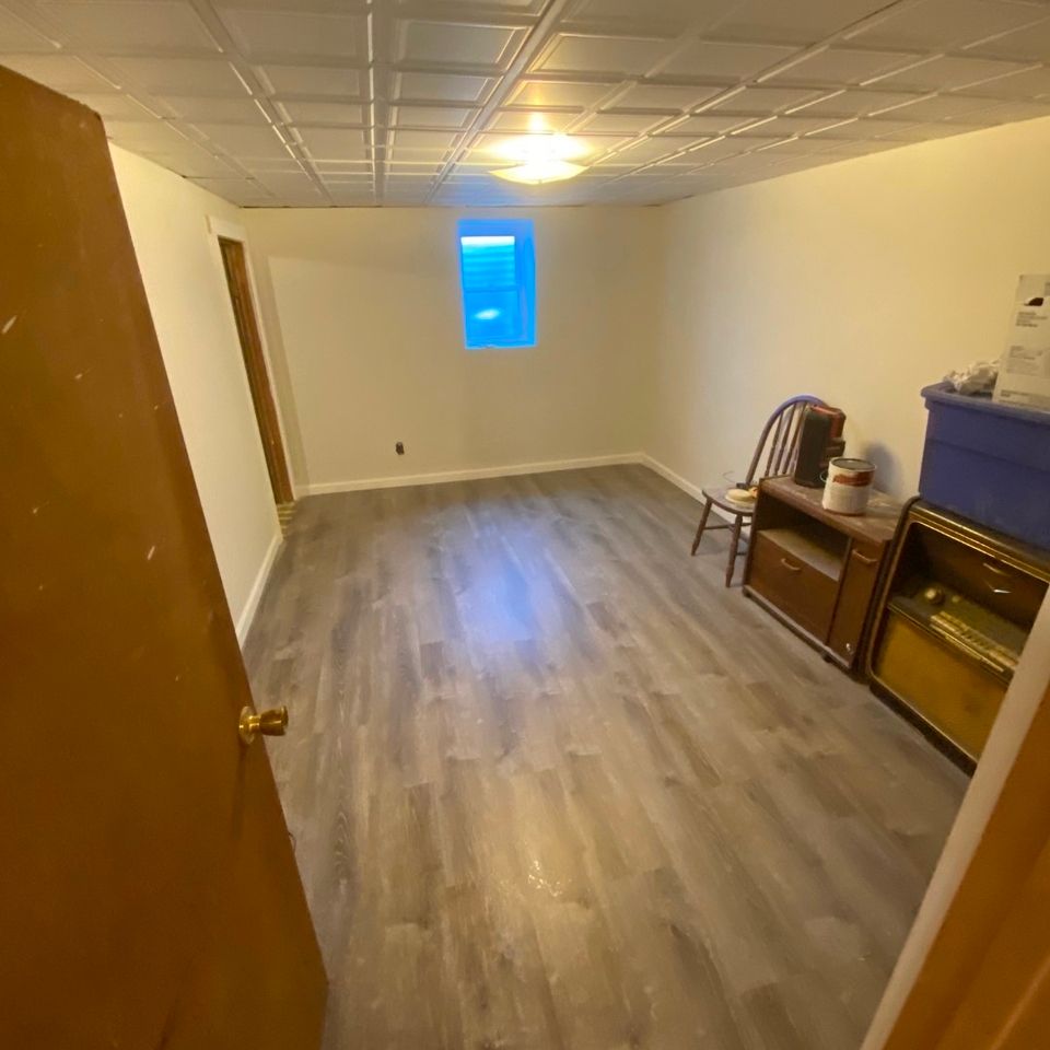 Basement renovation job done by J.B.T Contracting of Suffolk County, NY