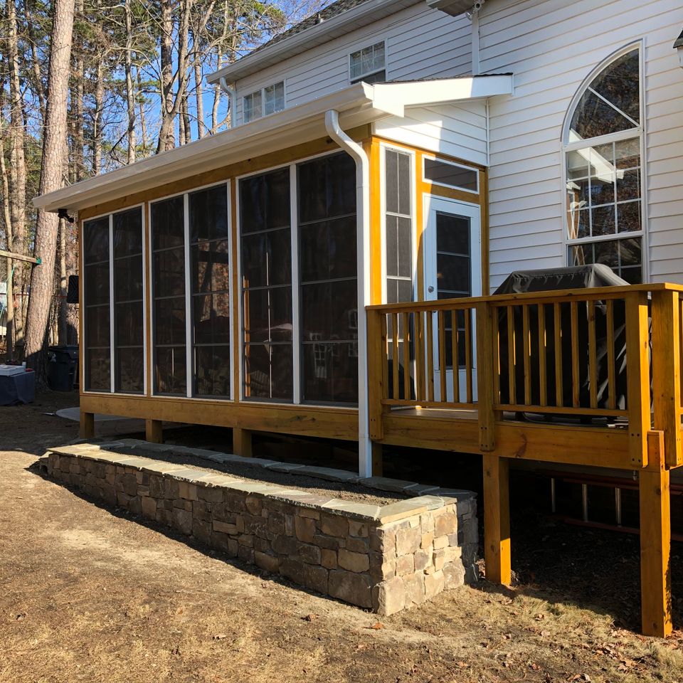 Screened in porch project in Raleigh NC