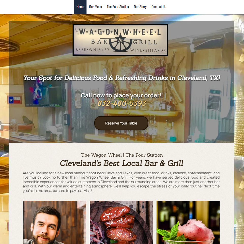 The Wagon Wheel Bar & Grill Example Website