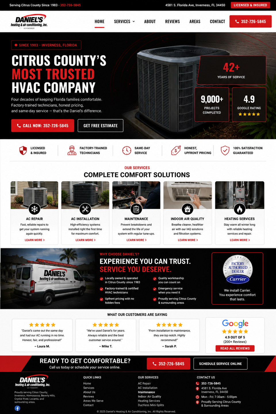 Daniel's heating air conditioning mockup