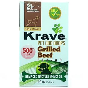 Krave pet drops grilled beef 500mg  91922.1587332799