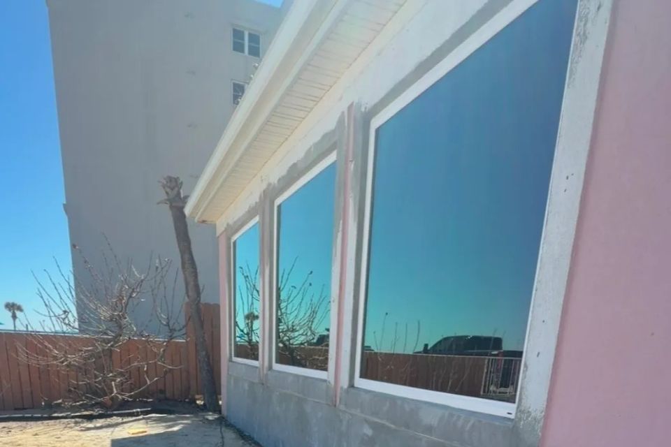 New ceramic coating on a home window, done by 3D Exterior Solutions of Volusia County Florida