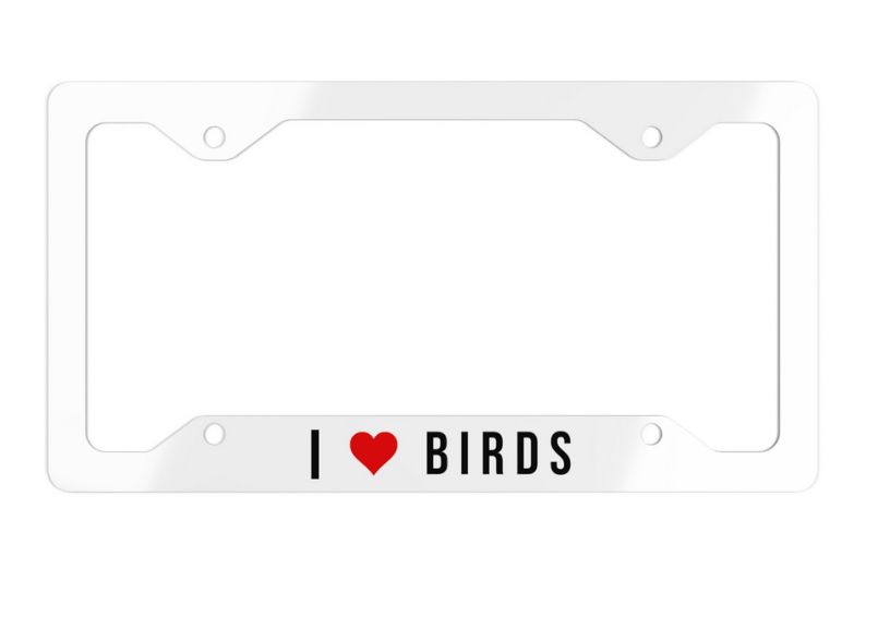 Display you love of birds with this unique license plate holder