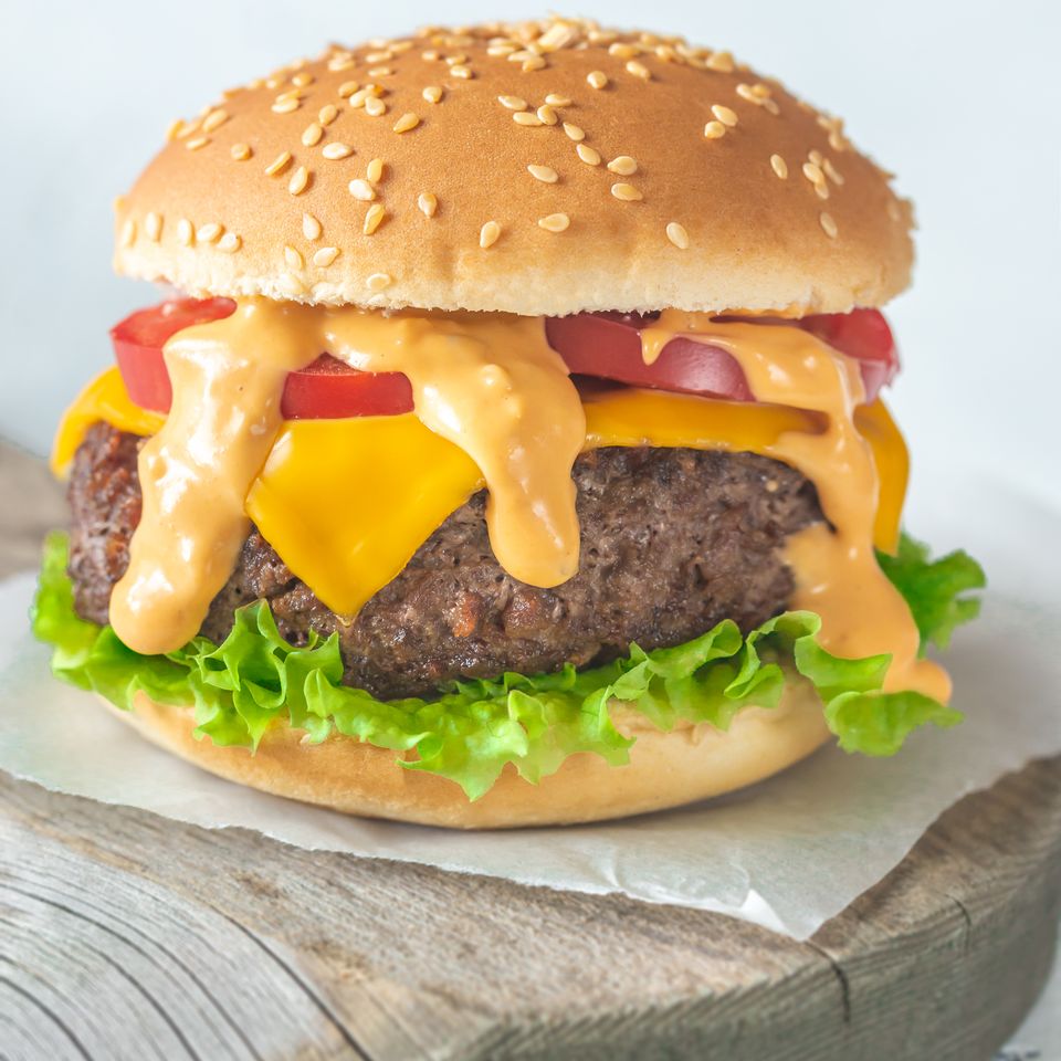 Hamburger on the wooden board 2023 11 27 05 20 21 utc