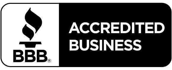 Horizontal bbb accredited business seal in black