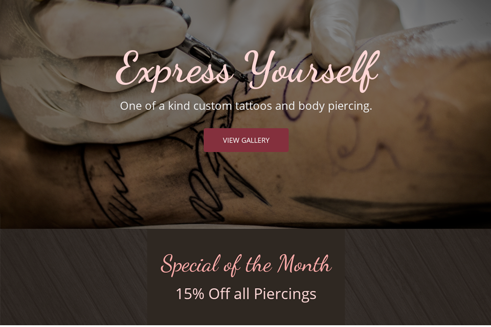 Tattoo parlor website design theme original