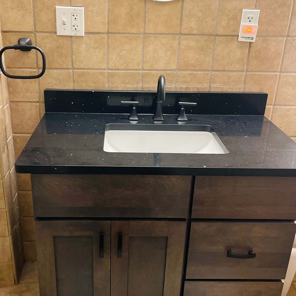 James vanity koch cabinets hickory stone