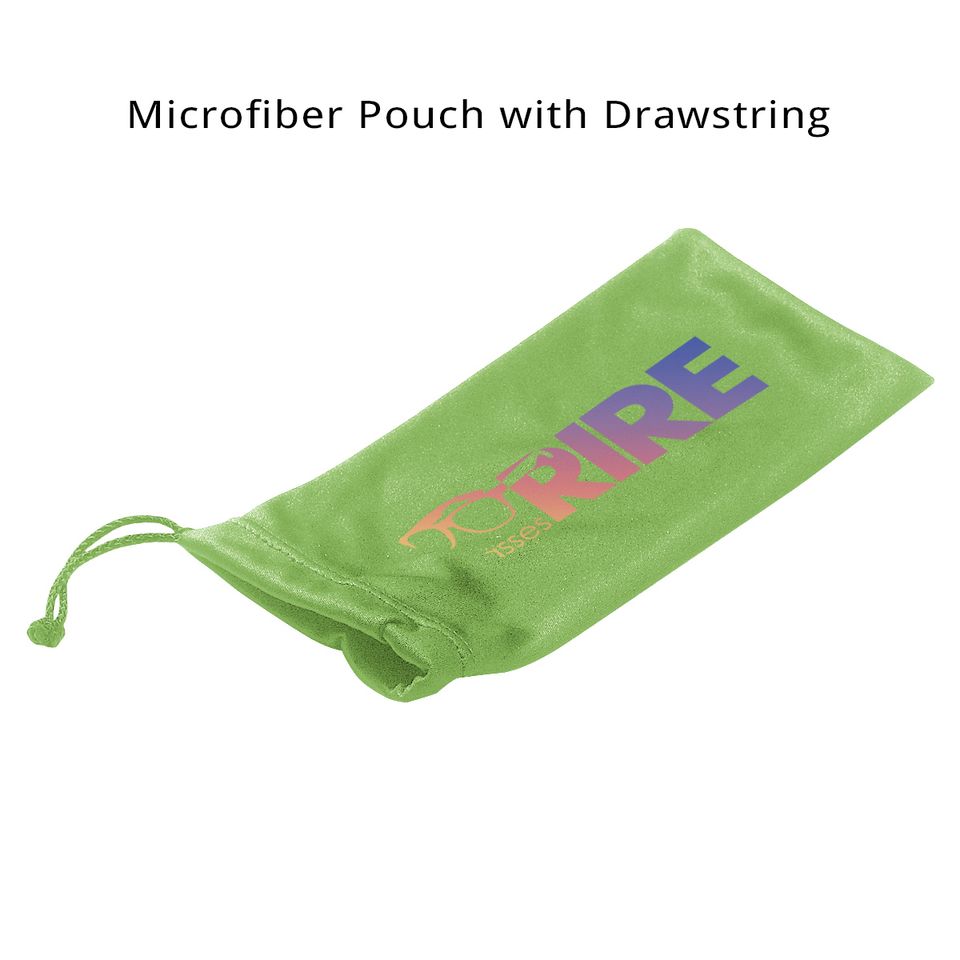 Microfiber pouch with drawstring