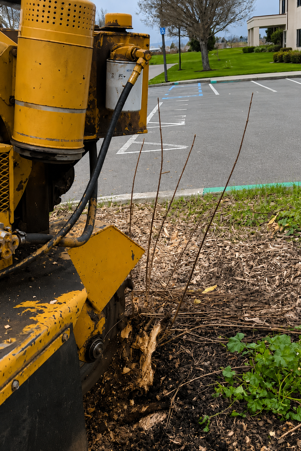 Professional stump grinding and root removal in Woodland and Davis CA by The Arbor Tree Service Company