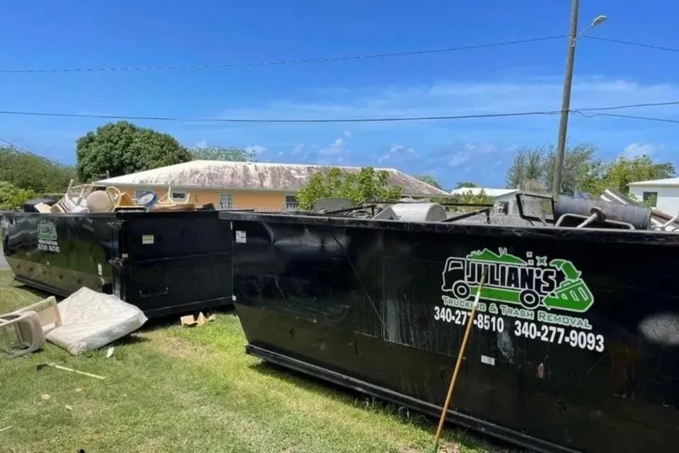 Julian’s Trucking & Trash Removal’s dumpster