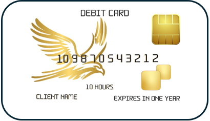 Ten hour debit card with boarder