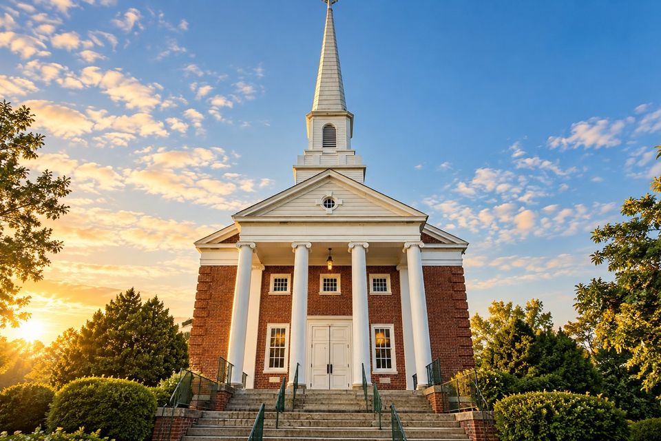 Church exterior sunrise