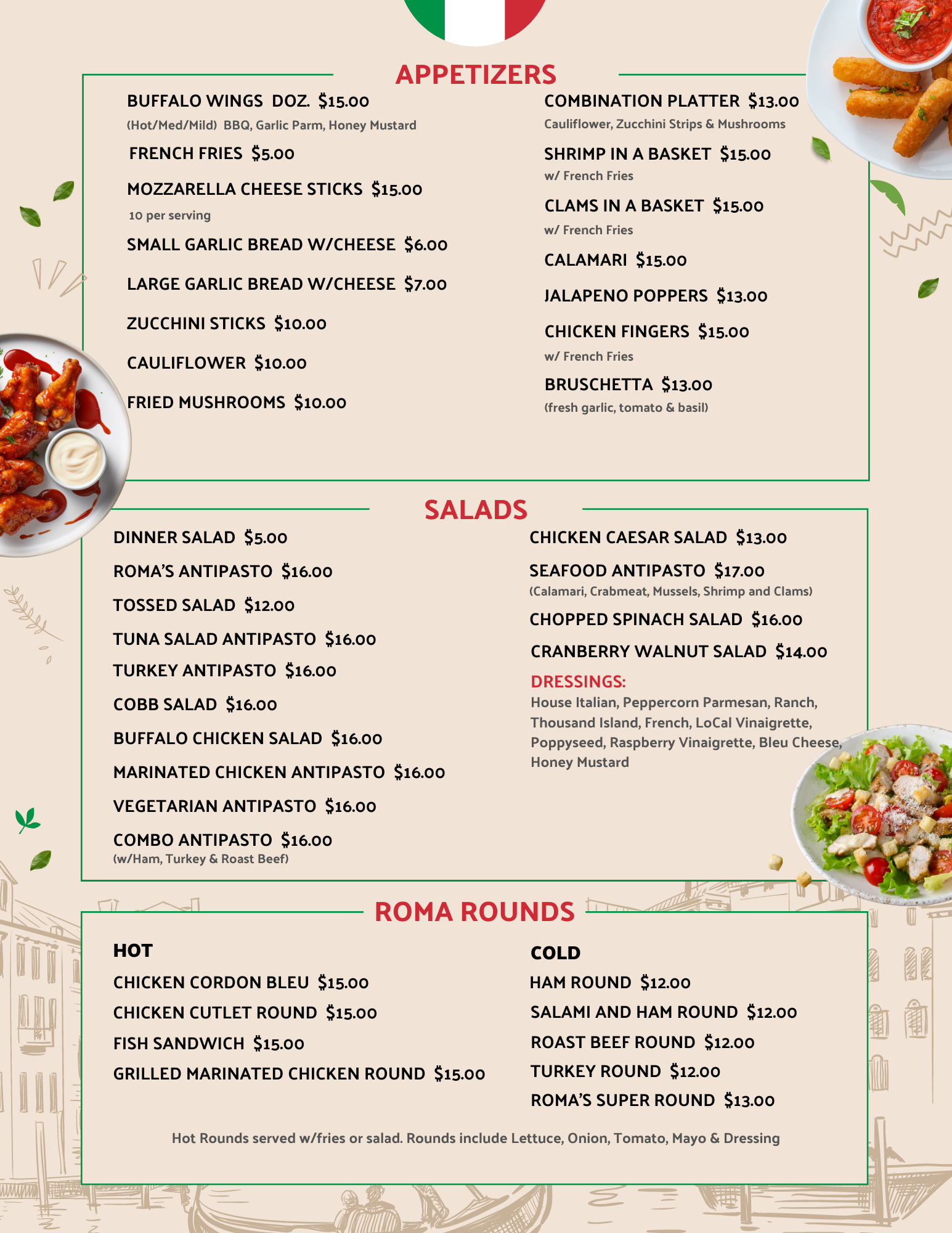 Roma's pizza menu hotsell